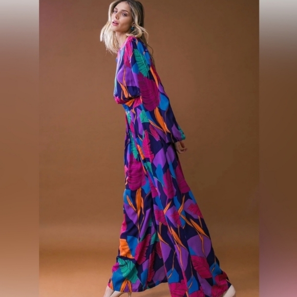 Flying Tomato Pants - Flying Tomato Vibrant Leaf Dare To Take The Woven Jumpsuit